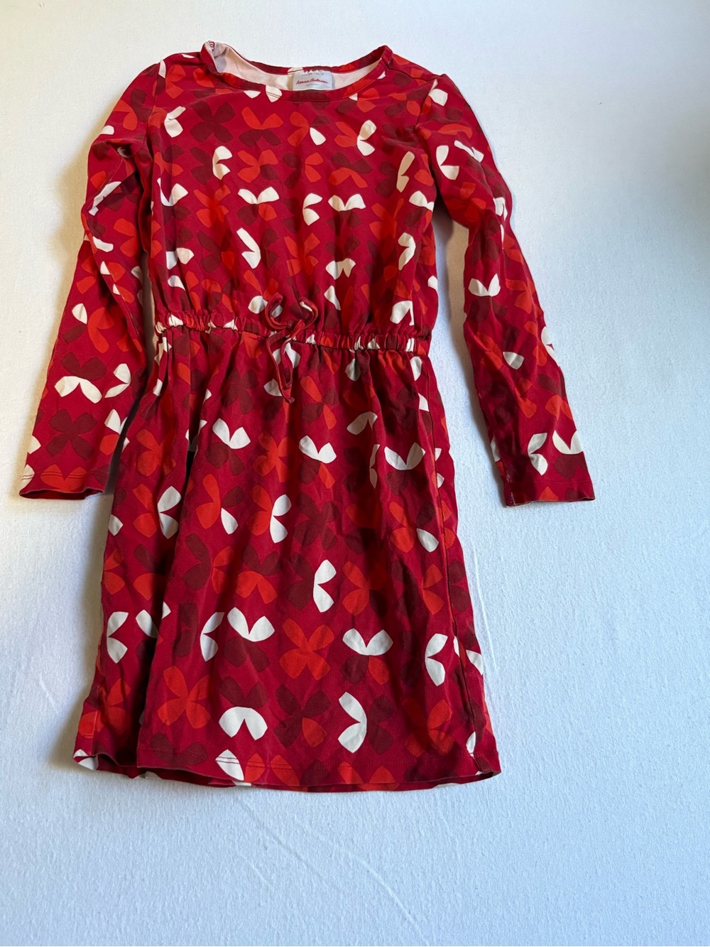 Hanna Andersson Red & White Long-Sleeve Printed Dress